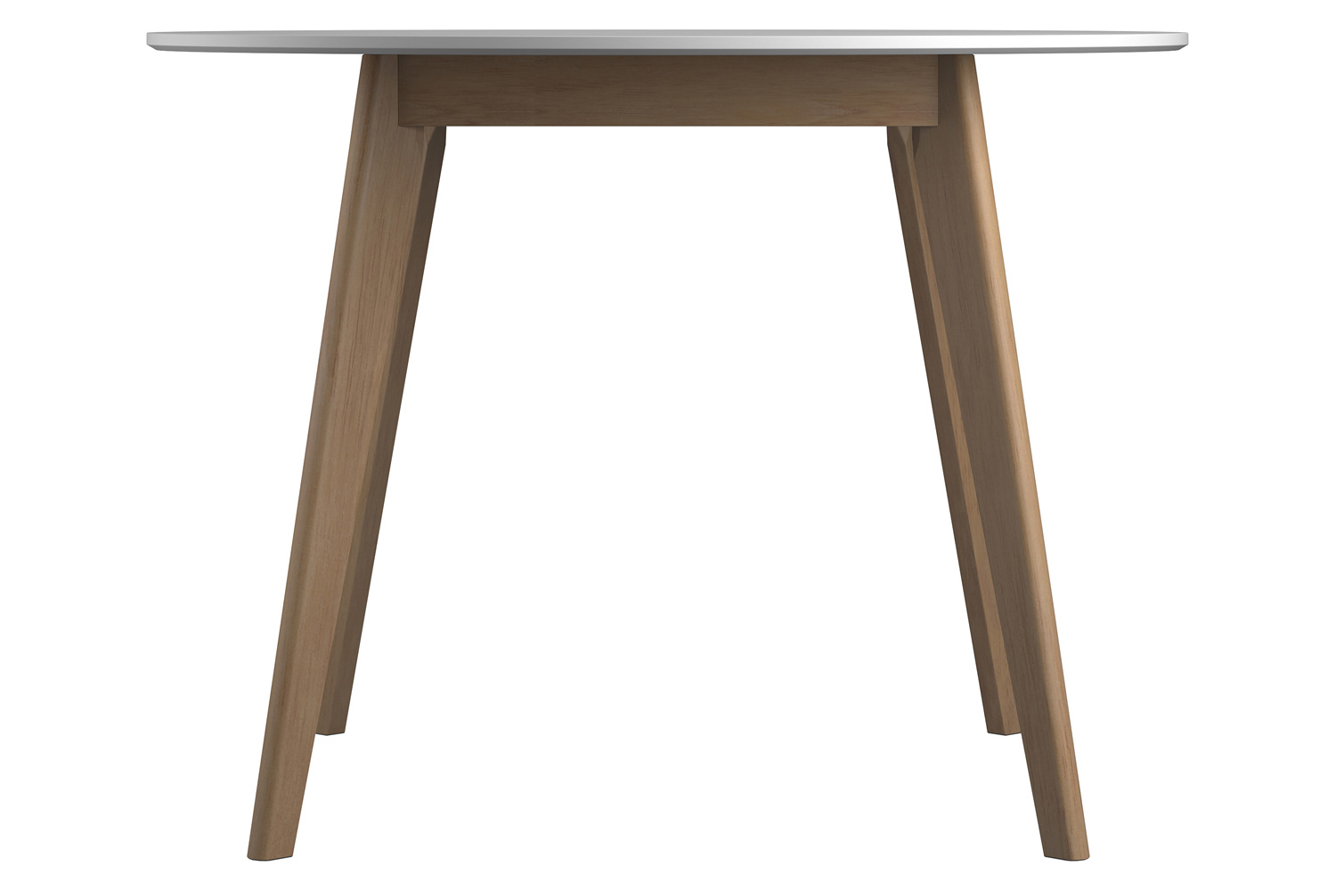 Coaster - Breckenridge Round Dining Table in Matte White/Natural Oak