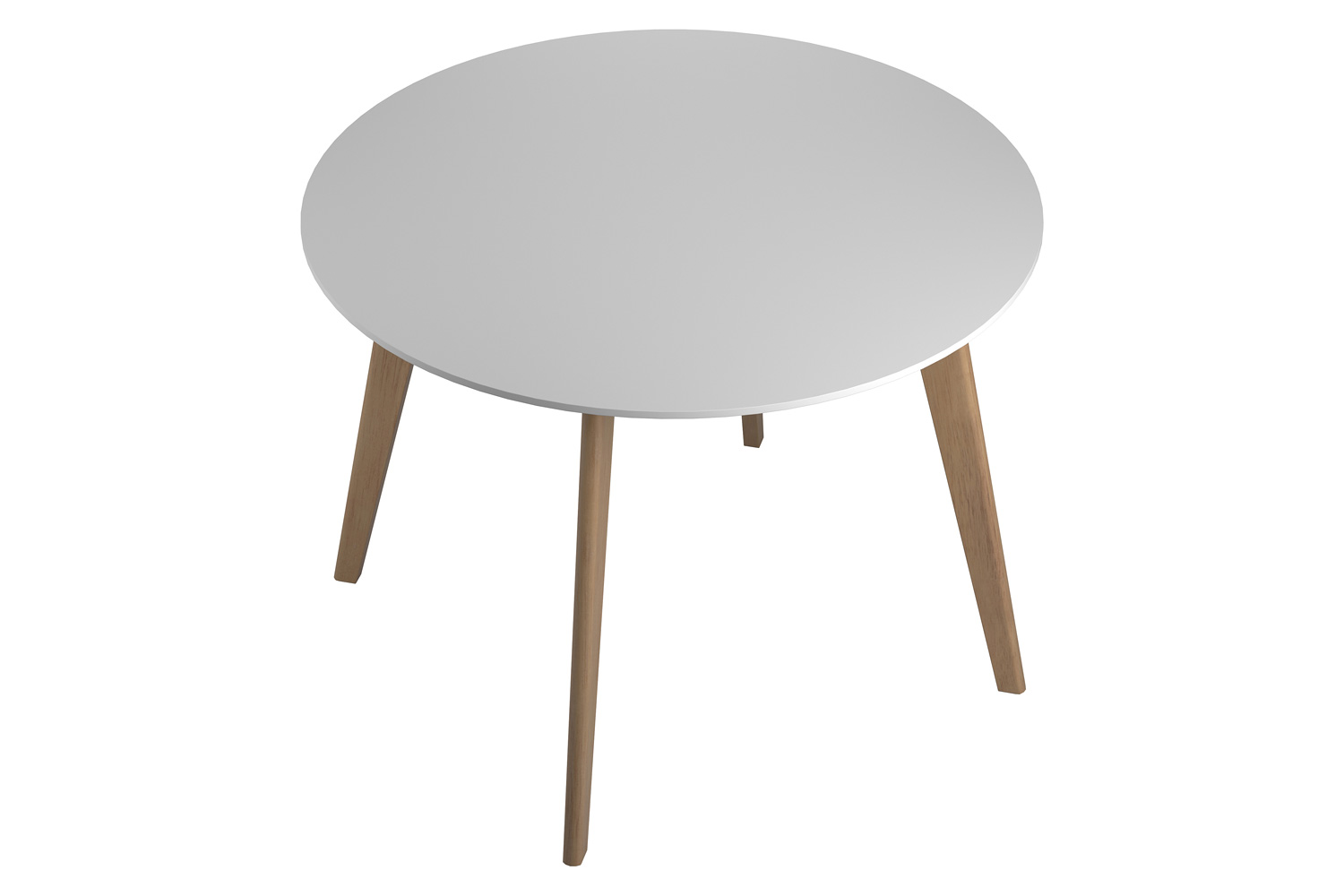 Coaster - Breckenridge Round Dining Table in Matte White/Natural Oak