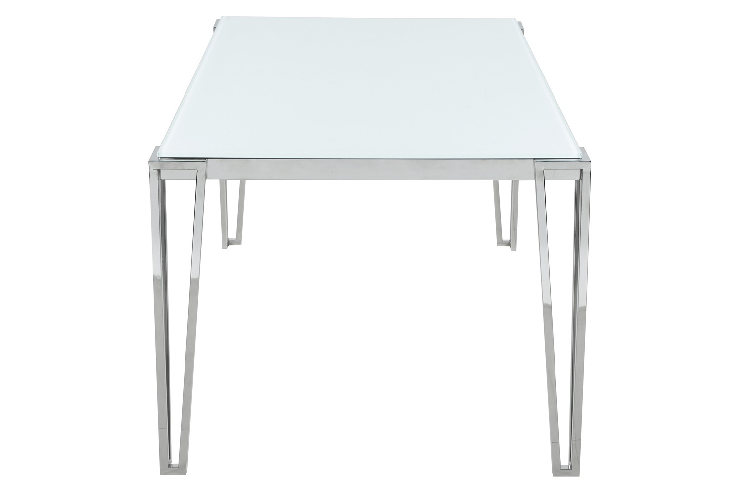 Coaster - Pauline Rectangular Dining Table With Metal Leg in White/Chrome