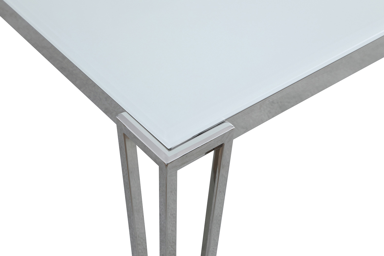 Coaster - Pauline Rectangular Dining Table With Metal Leg in White/Chrome