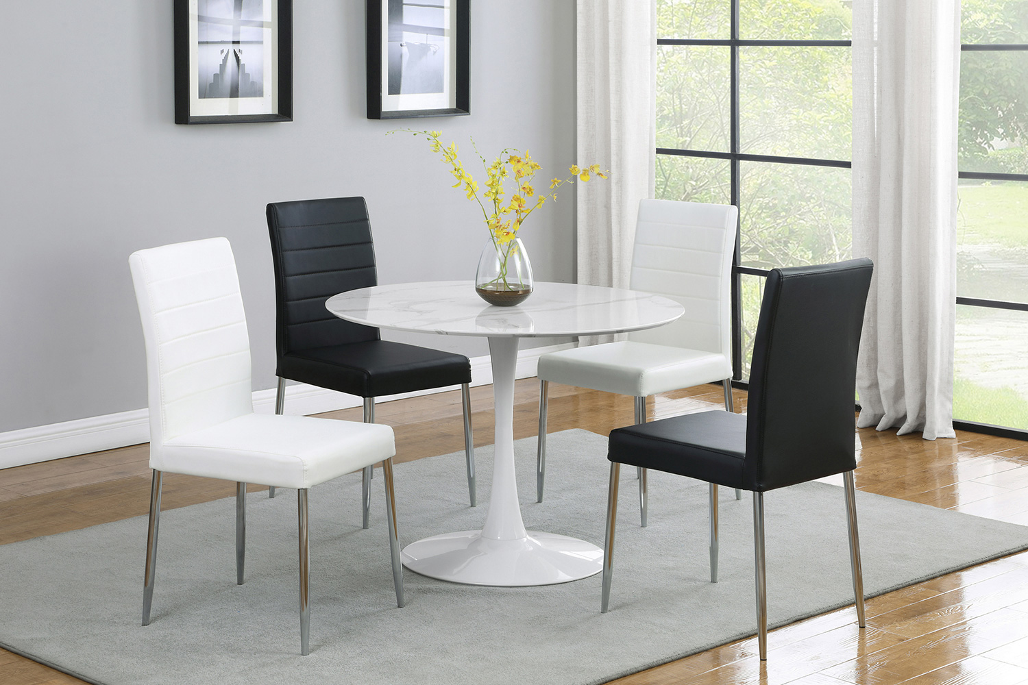 Coaster Arkell 40-Inch Round Pedestal Dining Table - White