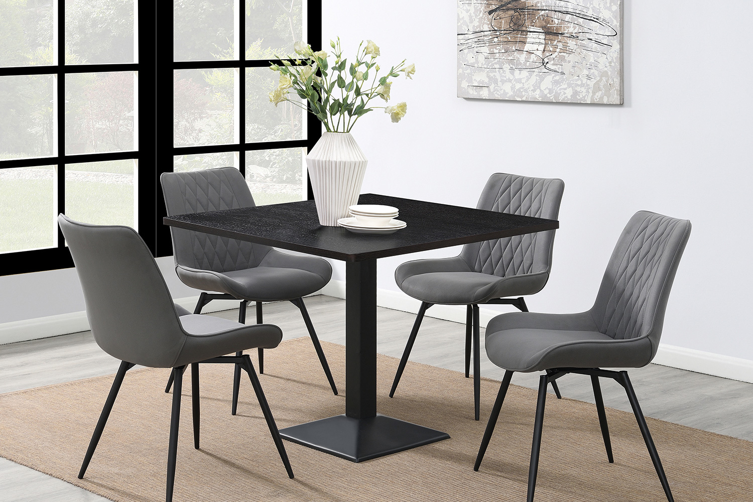 Coaster - Moxee Square Dining Table in Espresso/Gunmetal