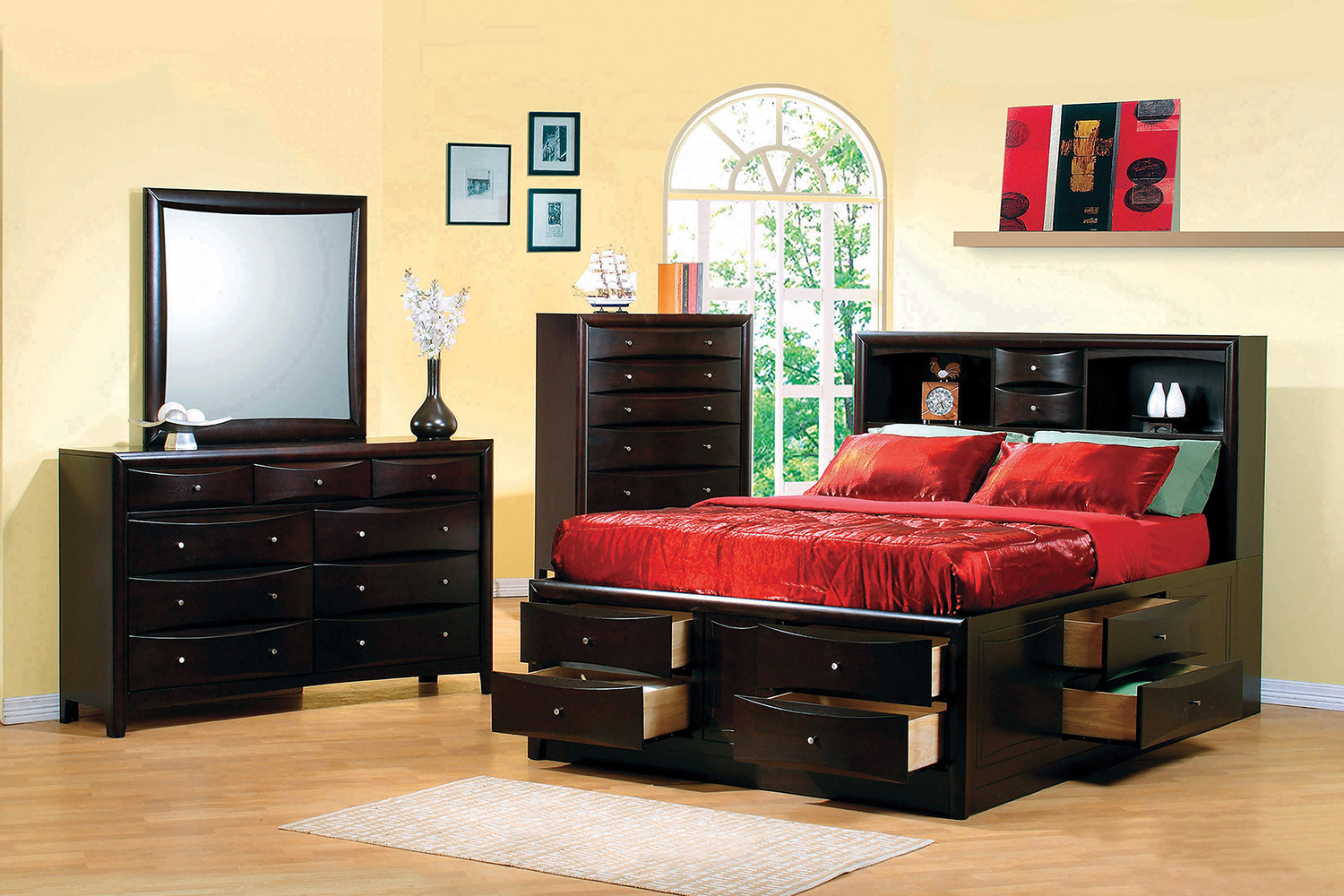 Coaster Phoenix 10-Drawer Eastern King Bed - Deep Cappuccino