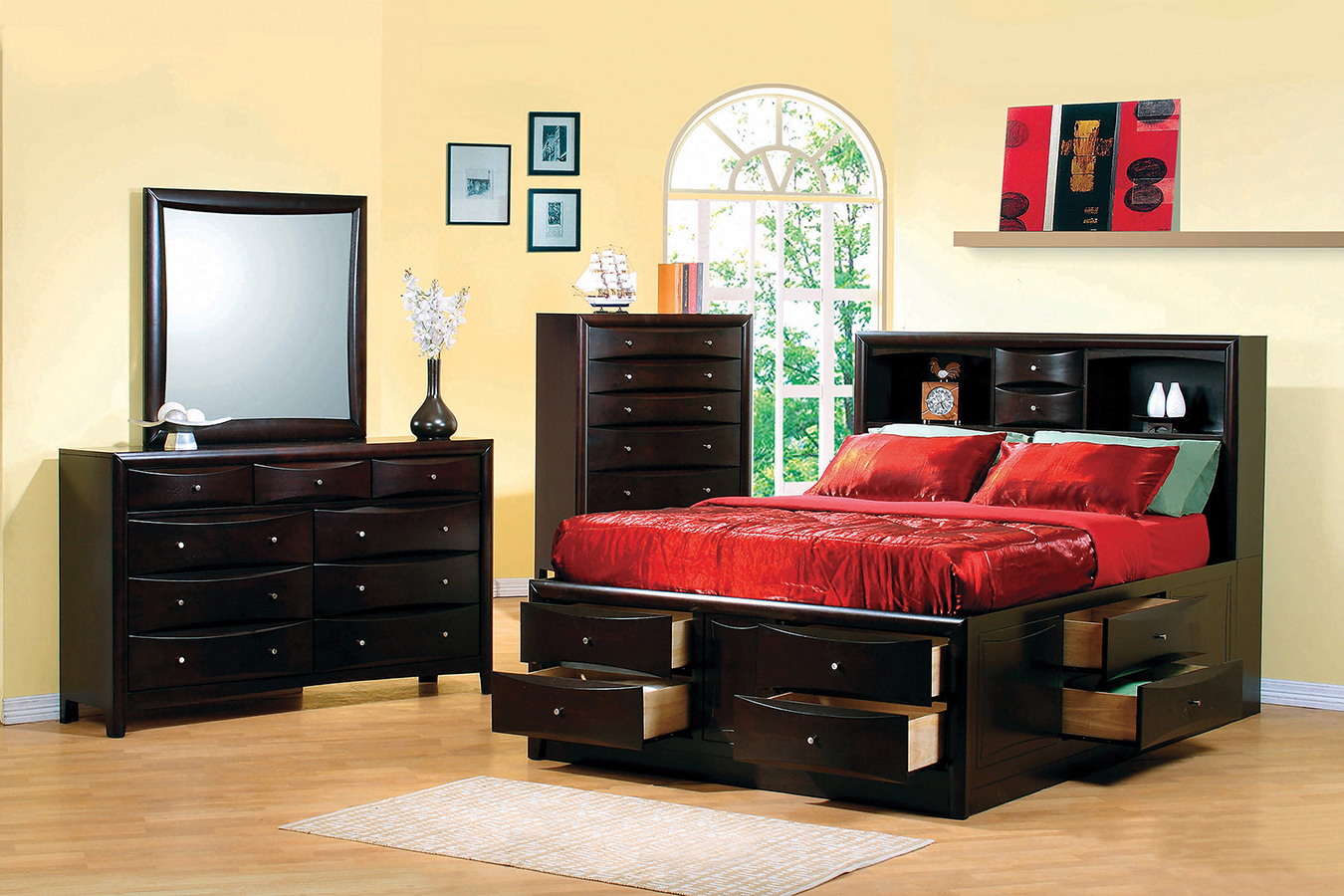 Coaster Phoenix 10-Drawer California King Bed - Deep Cappuccino