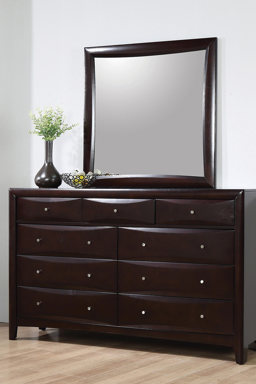 Coaster - Phoenix Square Dresser Mirror in Cappuccino