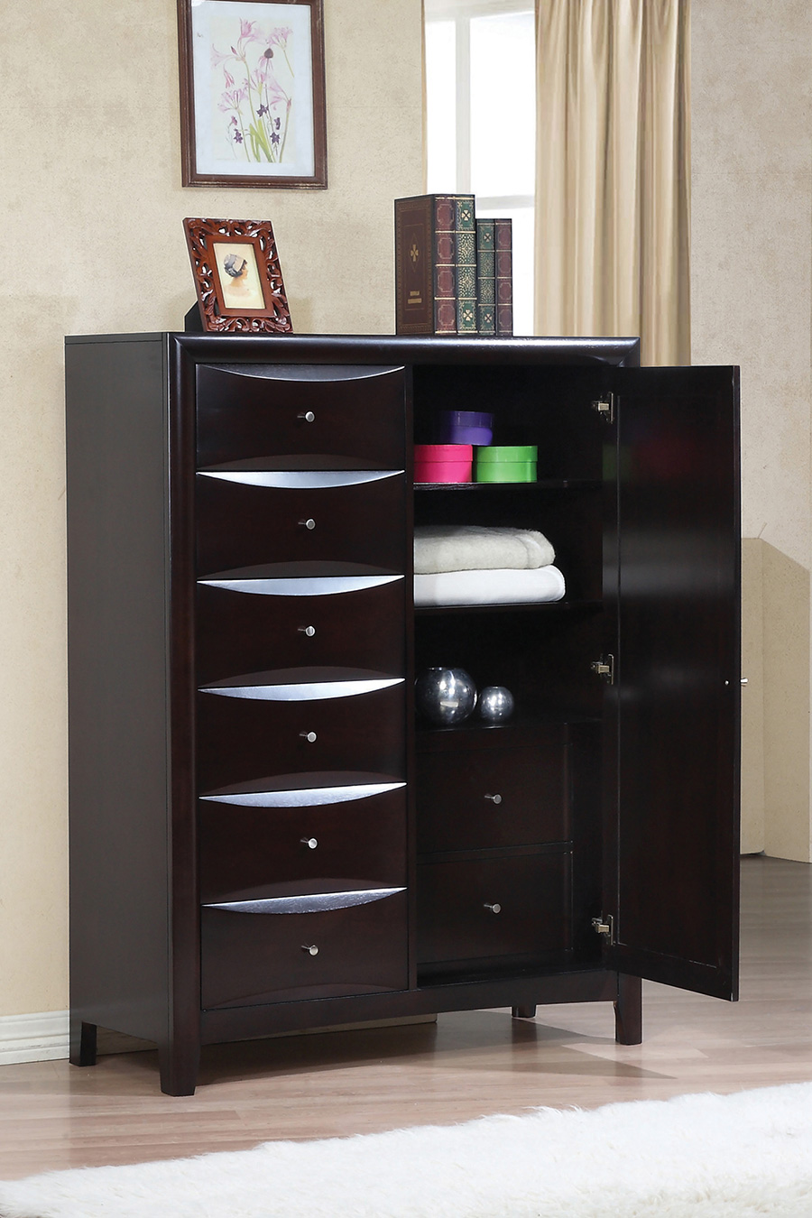 Coaster - Phoenix 6-Drawer Man'S Chest in Deep Cappuccino