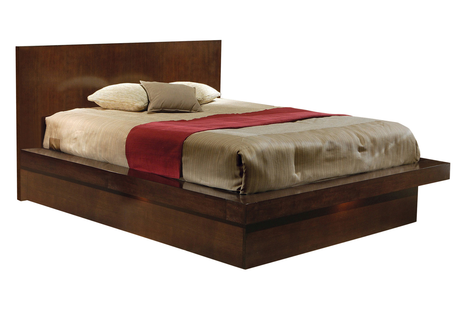 Coaster Jessica Eastern King Platform Bed with Rail Seating - Cappuccino