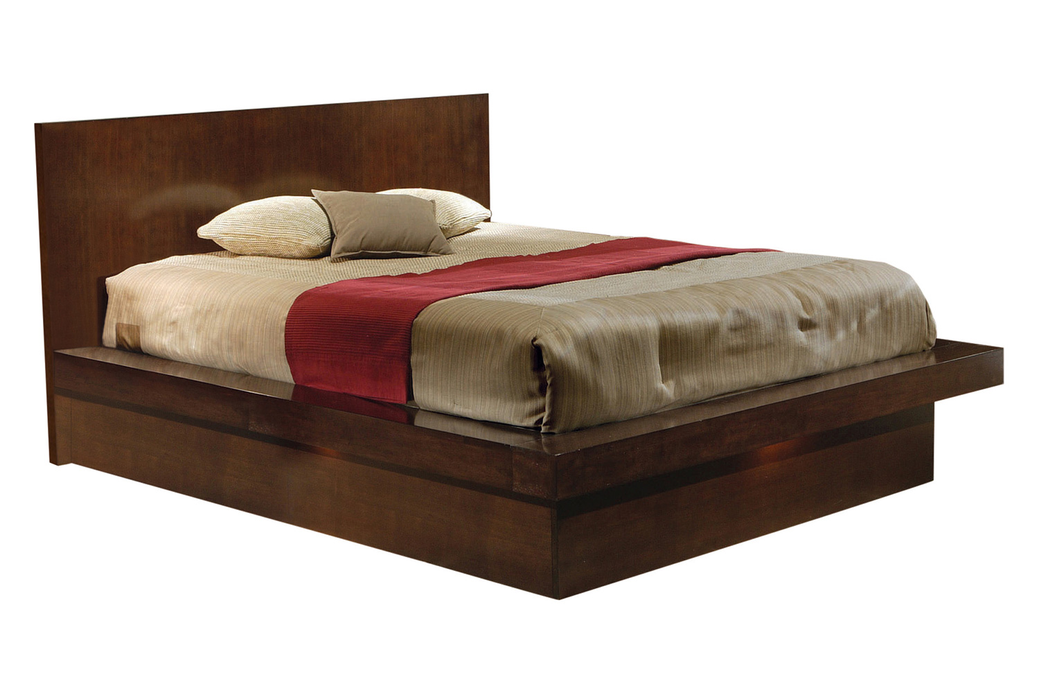 Coaster Jessica Eastern King Platform Bed with Rail Seating - Cappuccino