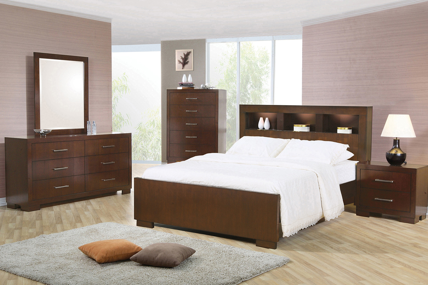 Coaster Jessica Queen Bed with Storage Headboard - Cappuccino