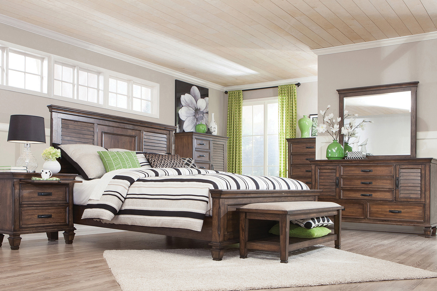 Coaster Franco Eastern King Storage Bed - Burnished Oak