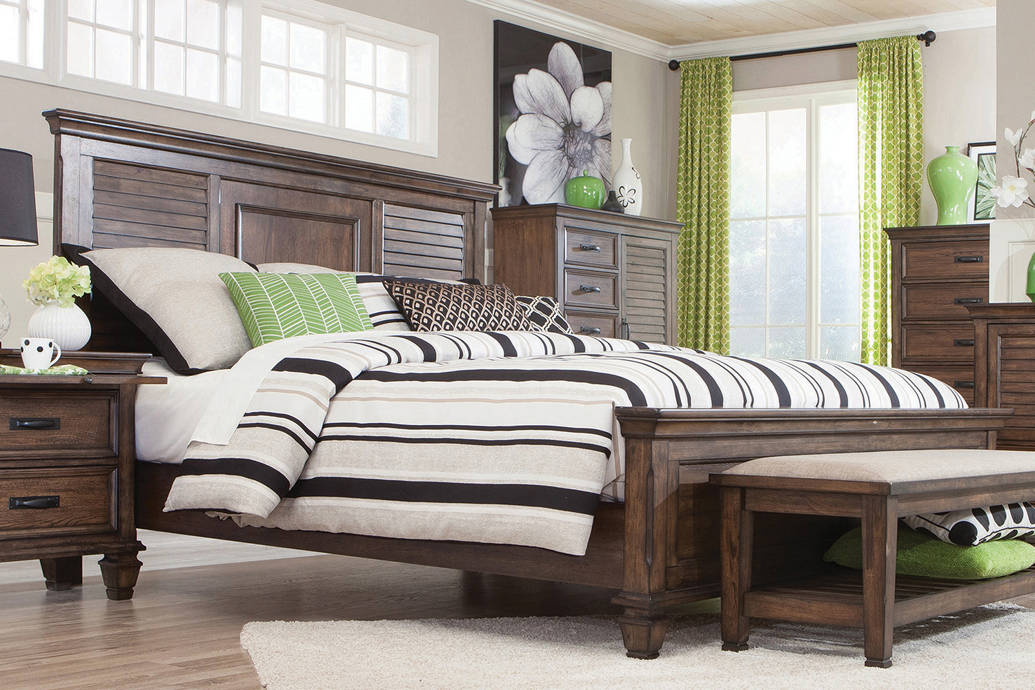 Coaster Franco California King Panel Bed - Burnished Oak