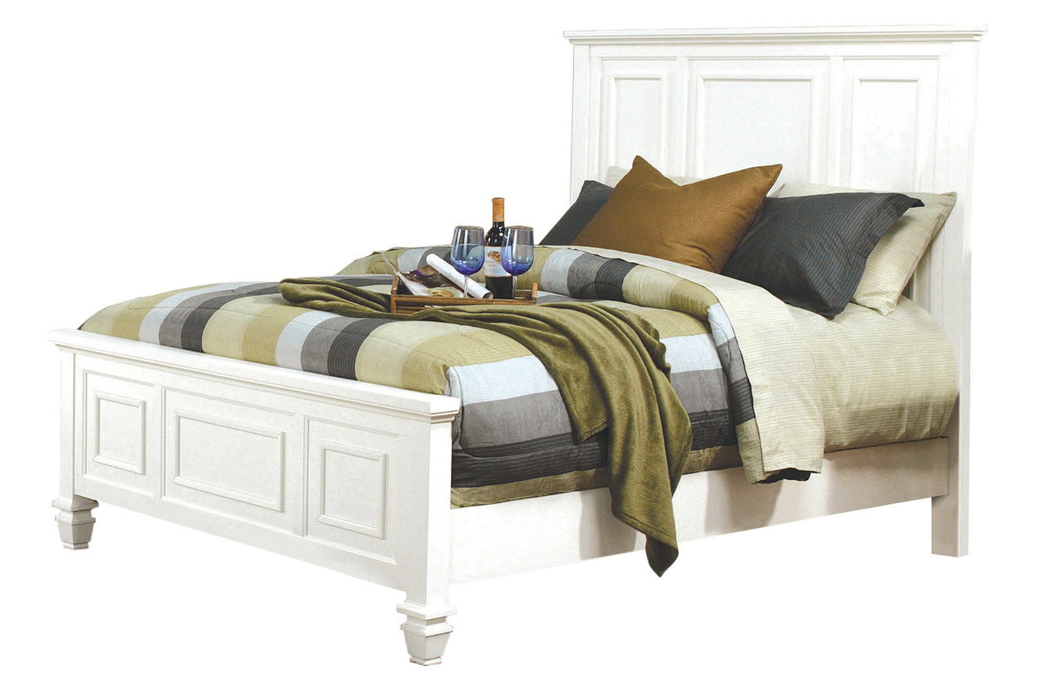 Coaster Sandy Beach Eastern King Panel Bed with High Headboard - White