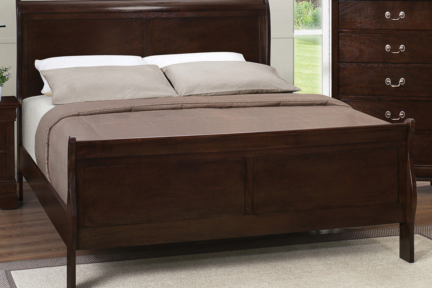 Coaster Louis Philippe Full Panel Sleigh Bed - Cappuccino