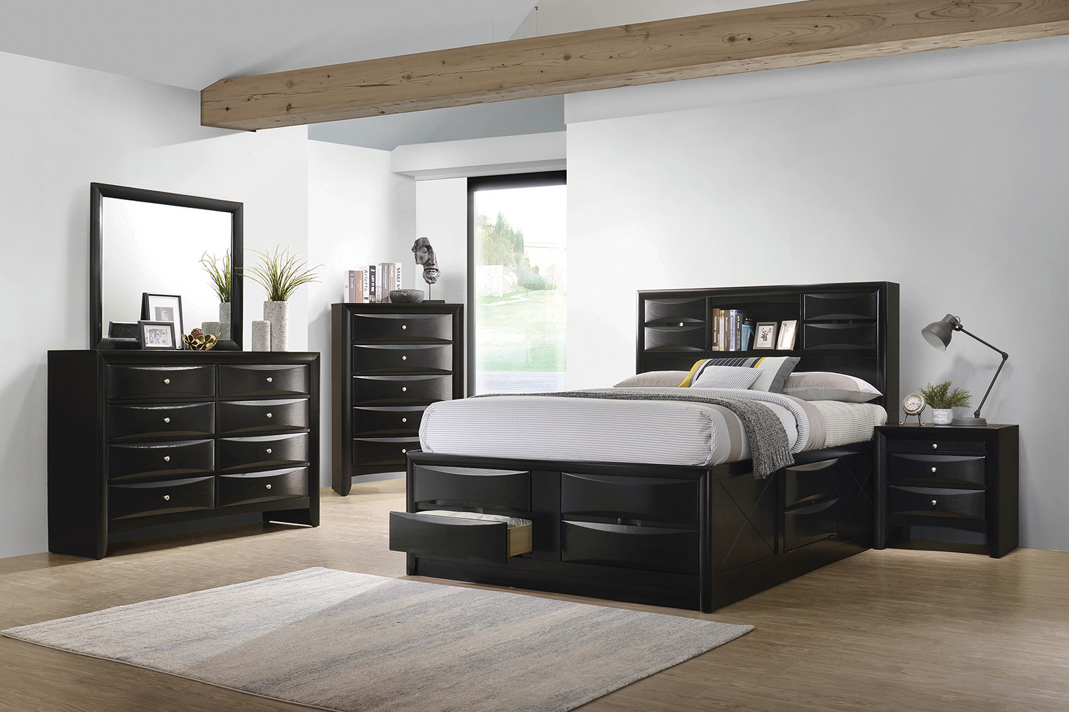 Coaster Briana Eastern King Platform Storage Bed - Black