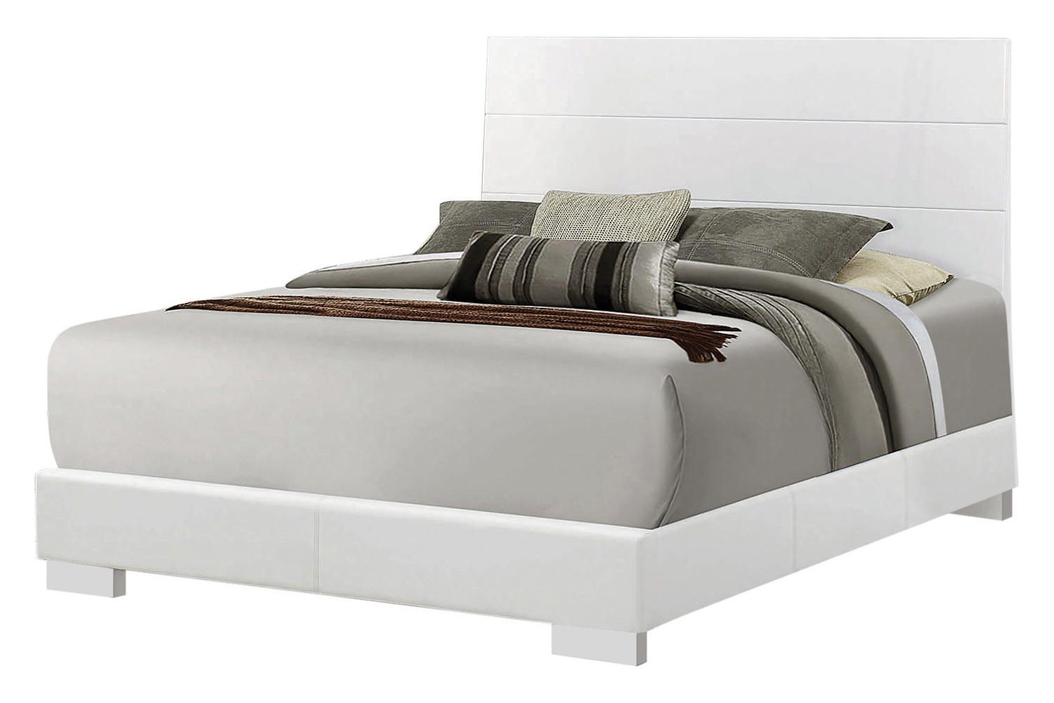 Coaster Felicity California King Panel Bed - Glossy White