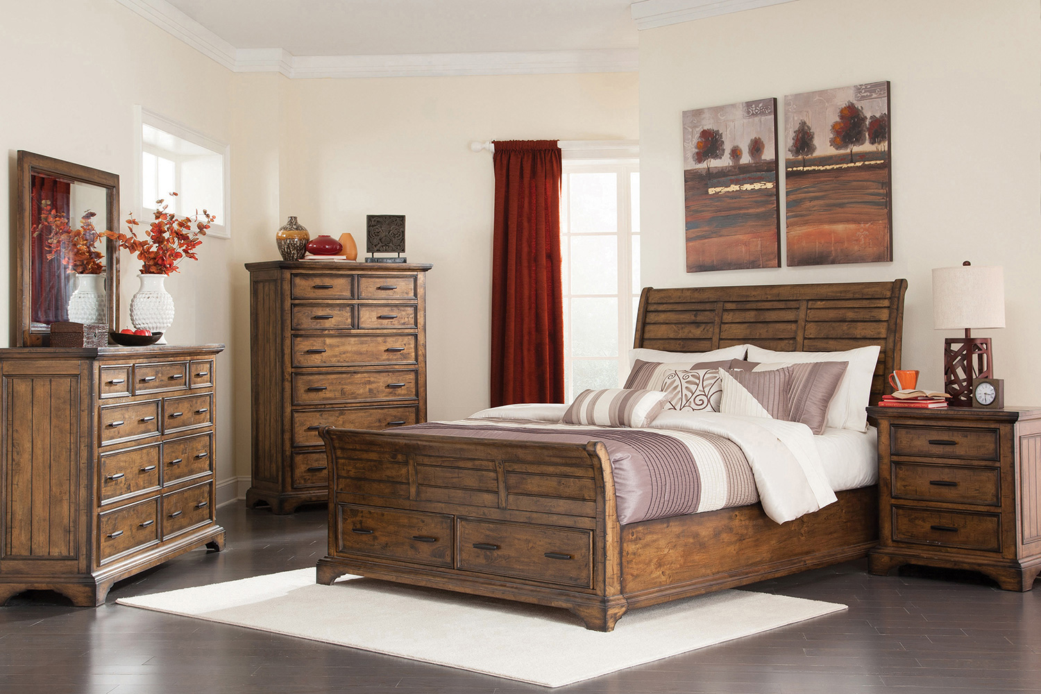 Coaster Elk Grove Queen Storage Bed - Vintage Bourbon