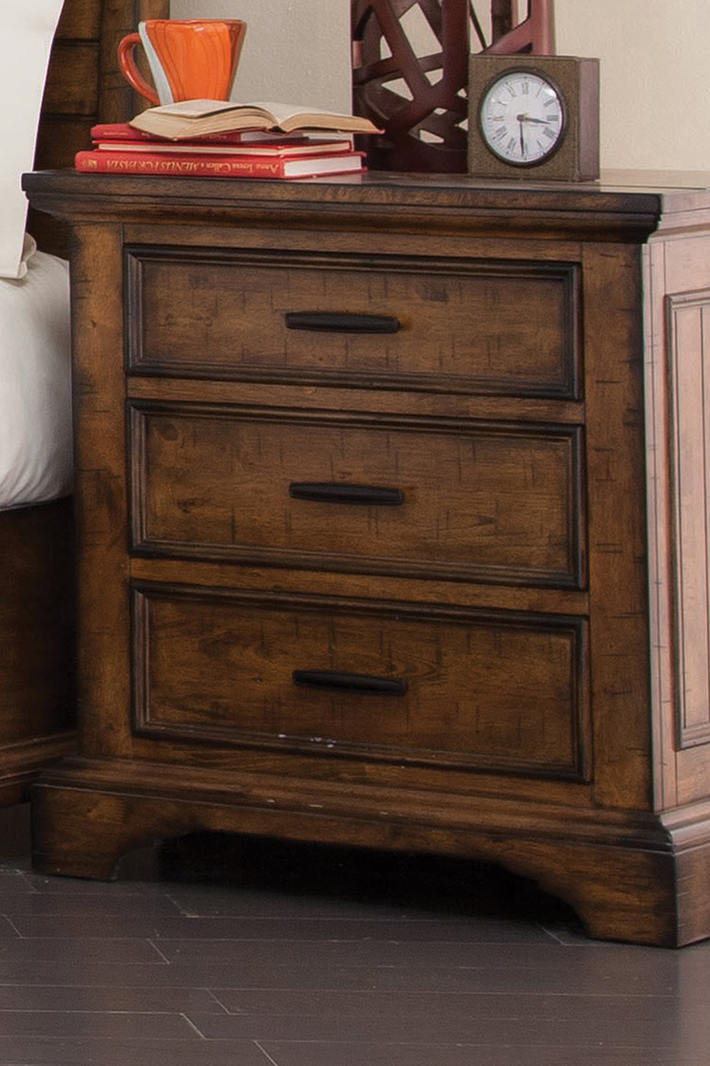 Coaster - Elk Grove 3-Drawer Nightstand in Vintage Bourbon