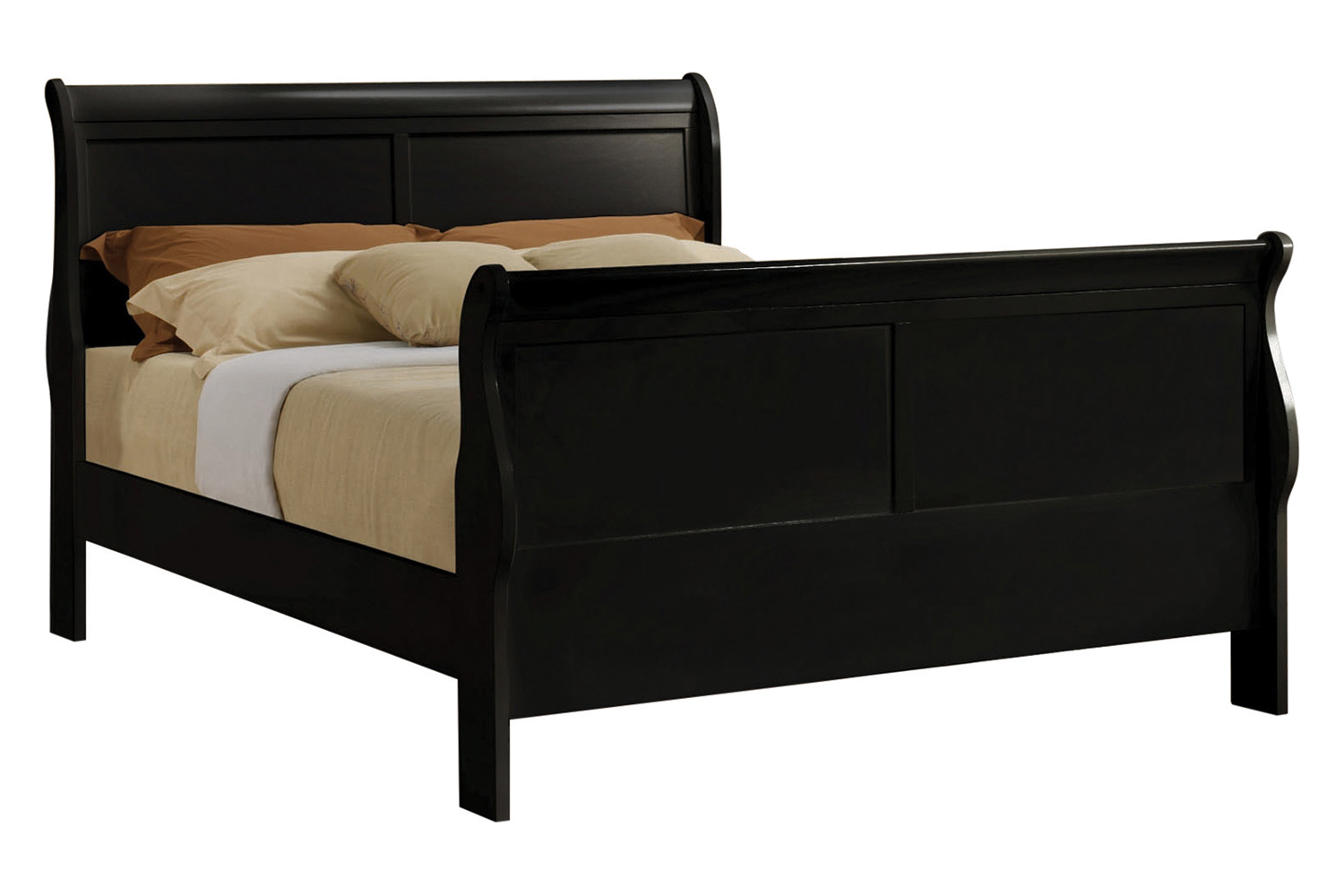 Coaster Santee Louis Philippe Queen Sleigh Panel Bed - Black