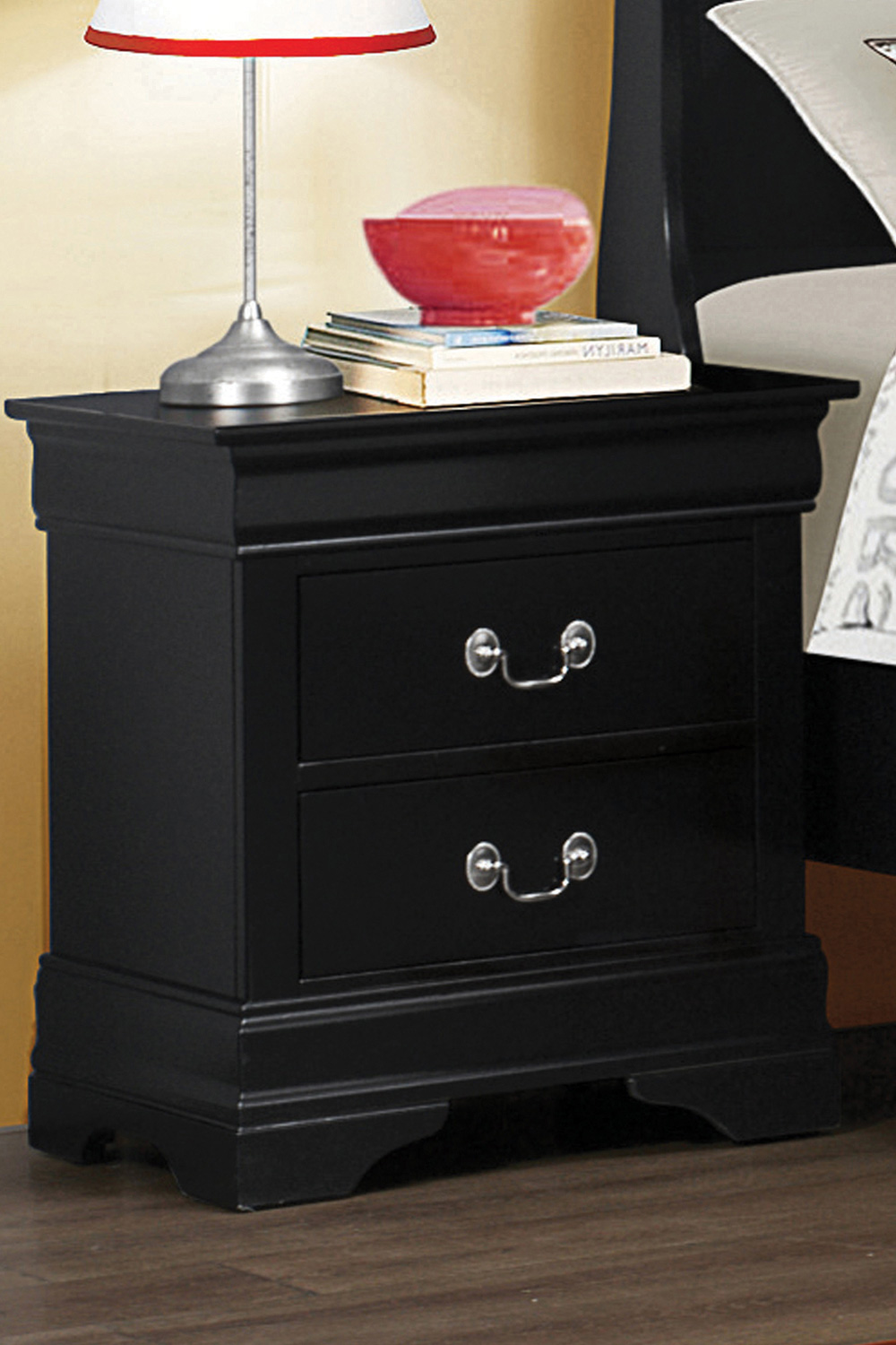 Coaster - Louis Philippe Rectangular 2-Drawer Nightstand in Black