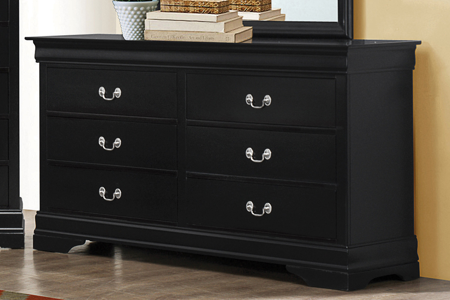 Coaster - Louis Philippe Rectangular 6-Drawer Dresser in Black