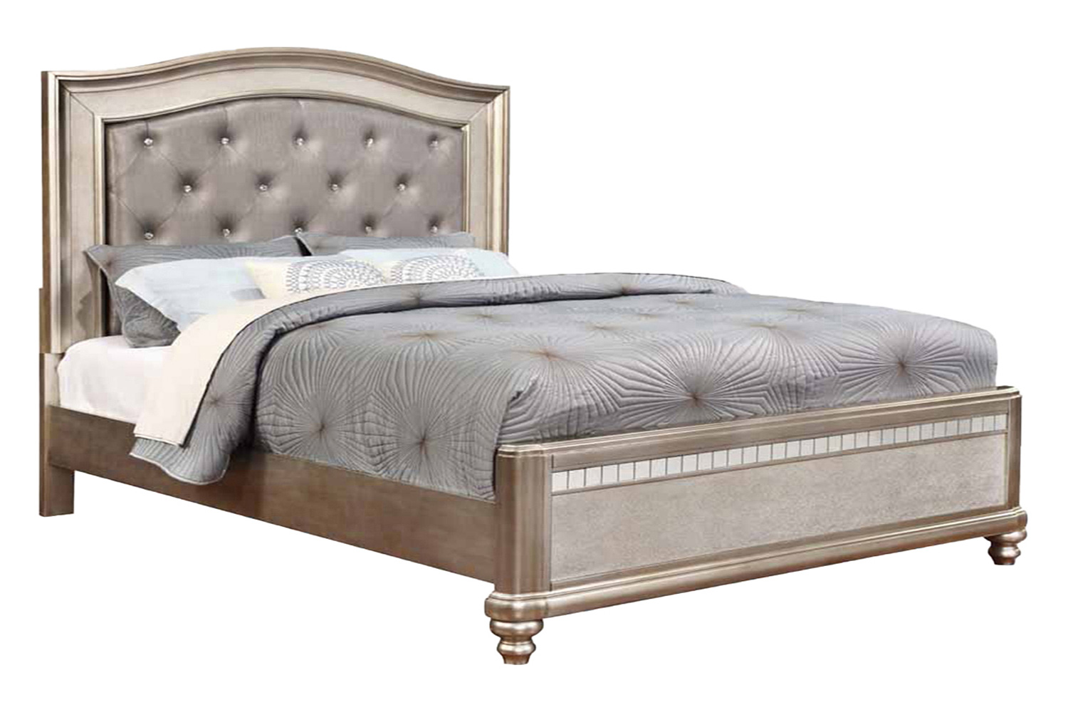 Coaster Bling Game Eastern King Panel Bed - Metallic Platinum