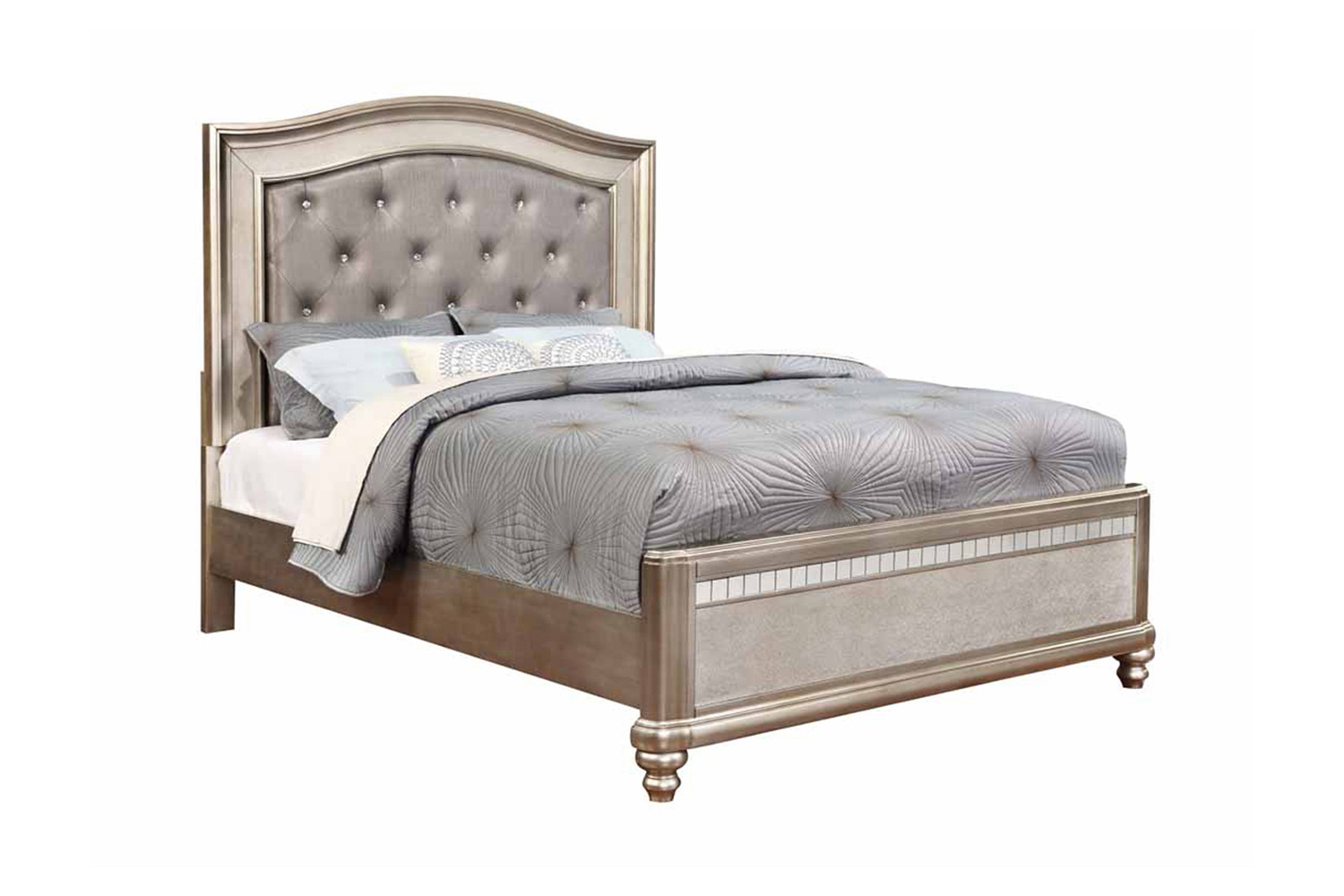 Coaster Bling Game Eastern King Panel Bed - Metallic Platinum