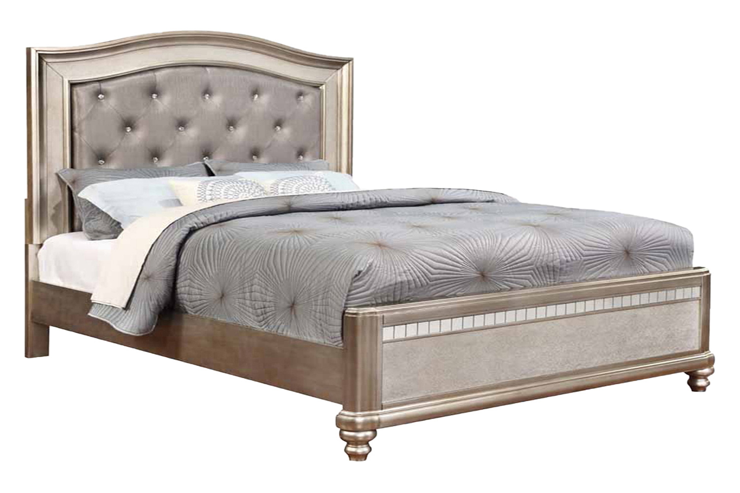 Coaster Bling Game Queen Panel Bed - Metallic Platinum