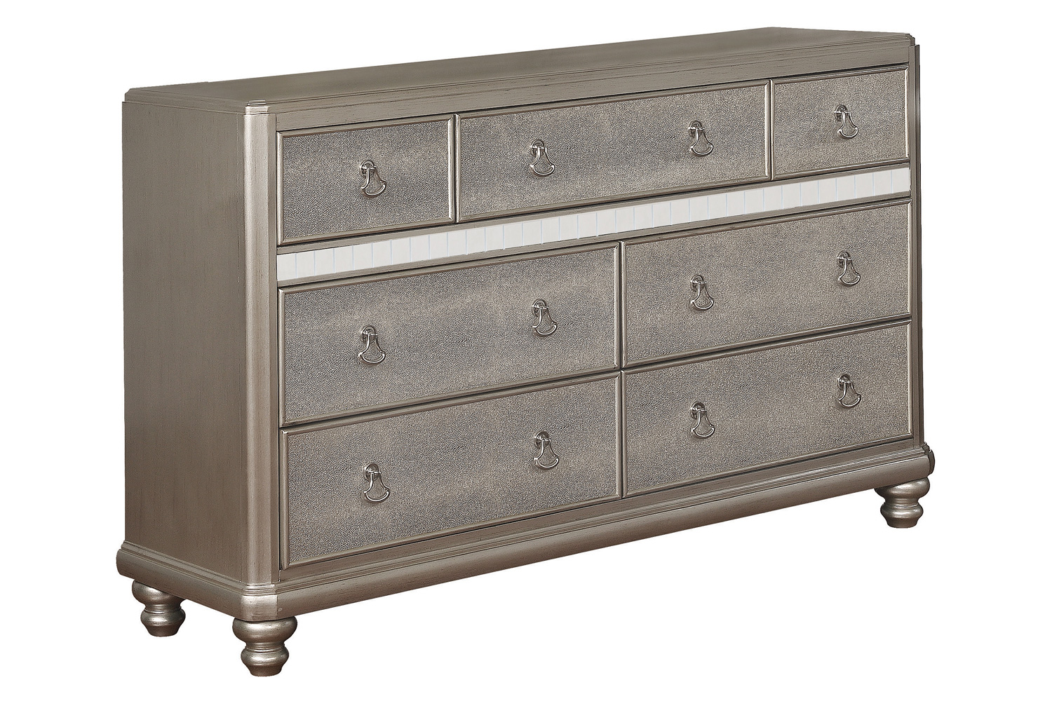 Coaster - Bling Game 7-Drawer Dresser in Metallic Platinum