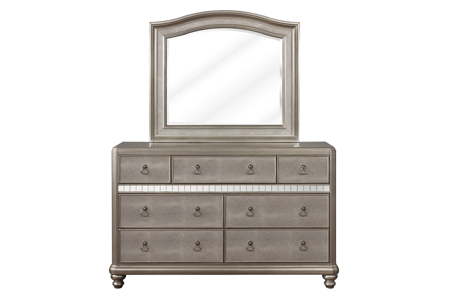 Coaster - Bling Game 7-Drawer Dresser in Metallic Platinum