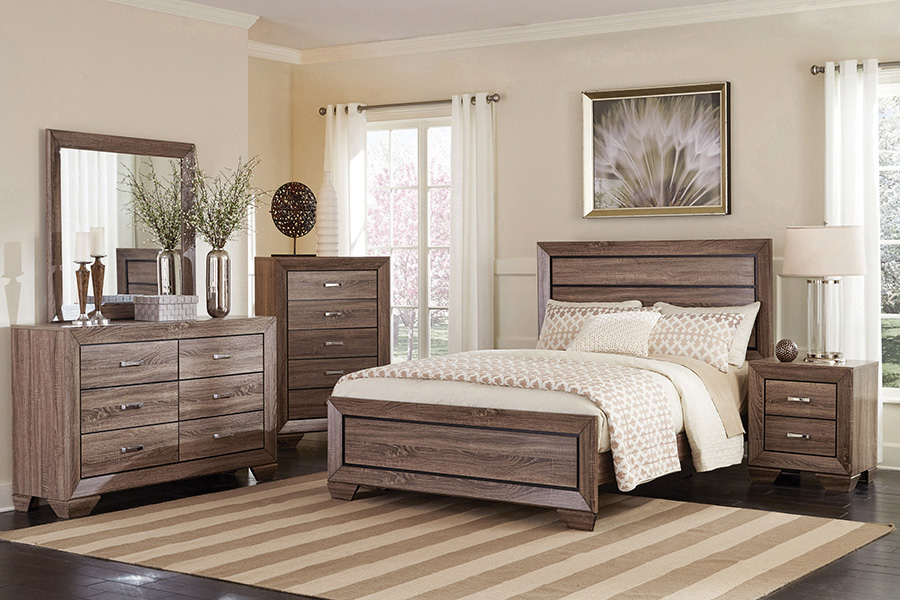 Coaster Kauffman Queen Panel Bed - Washed Taupe