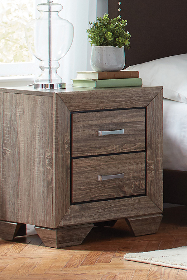 Coaster Kauffman 2-Drawer Nightstand - Washed Taupe