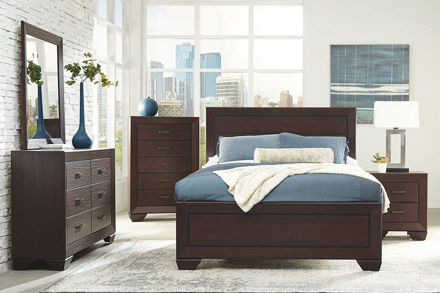 Coaster Kauffman Queen Panel Bed - Dark Cocoa