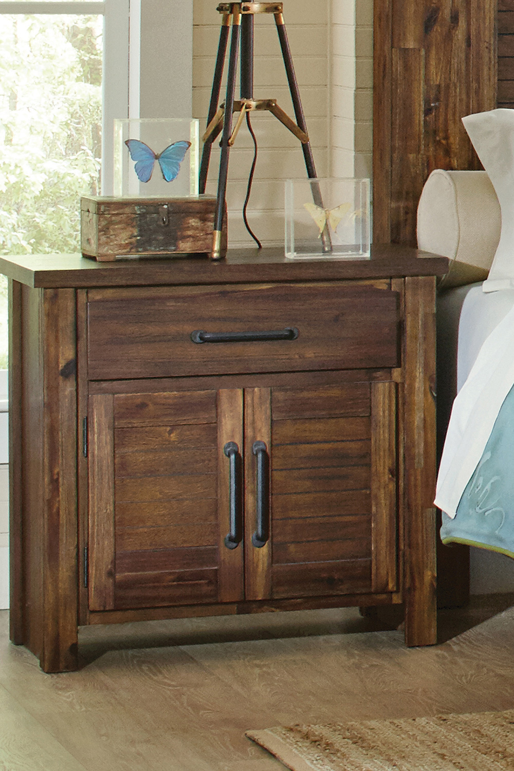 Coaster - Sutter Creek 2-Door Nightstand in Vintage Bourbon