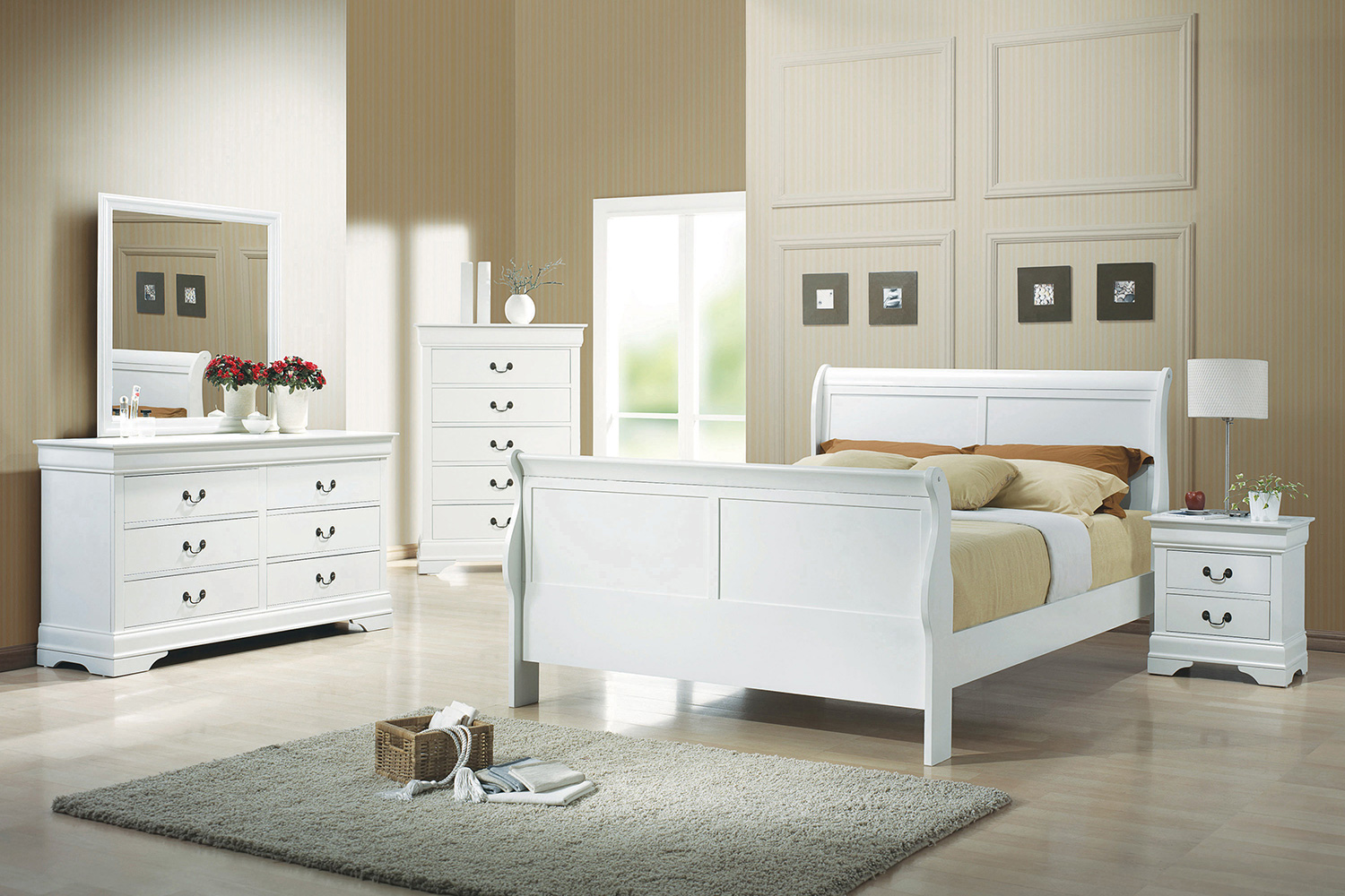 Coaster Louis Philippe Full Sleigh Panel Bed - White