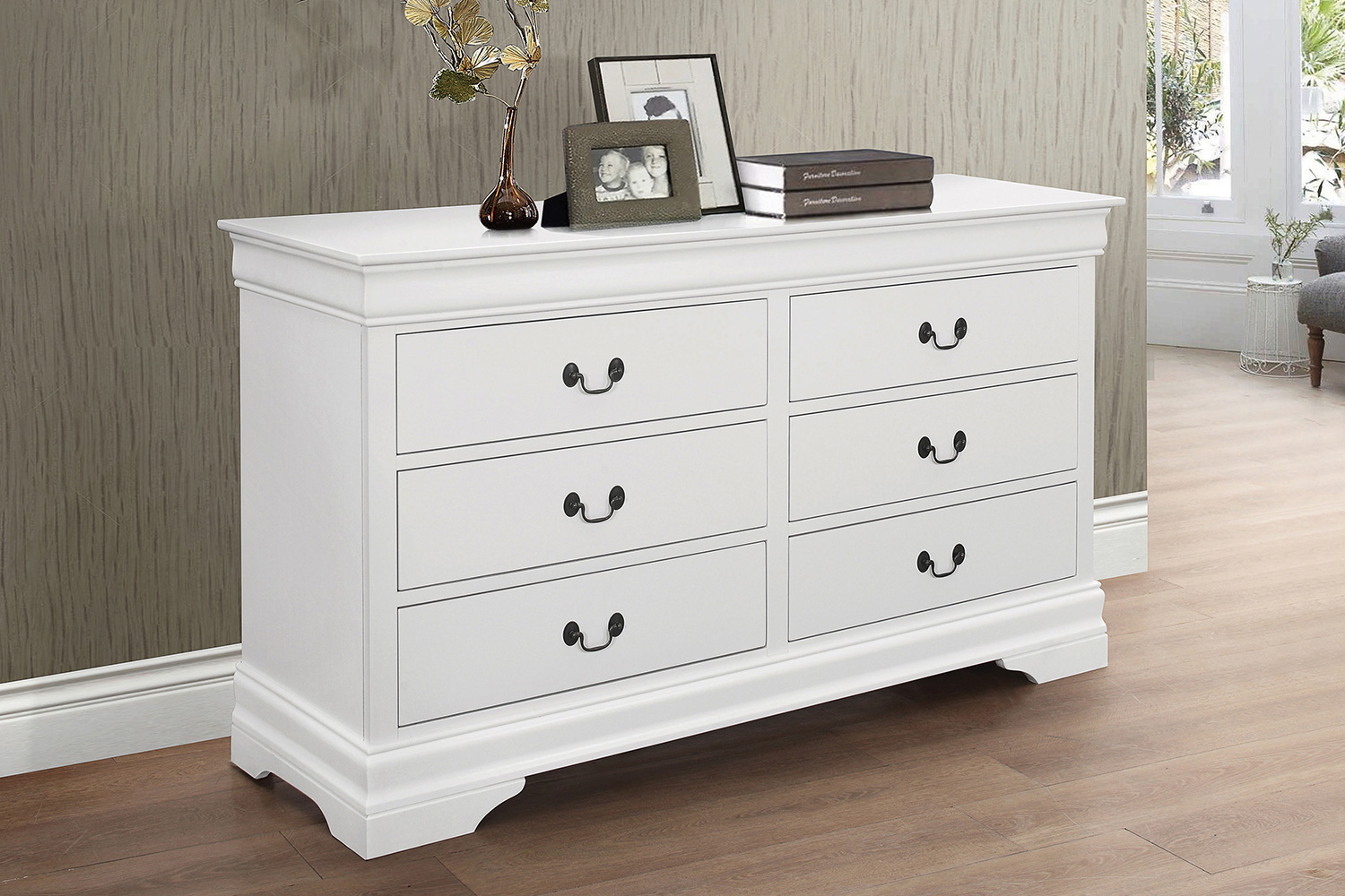 Coaster Louis Philippe 6-Drawer Dresser - White