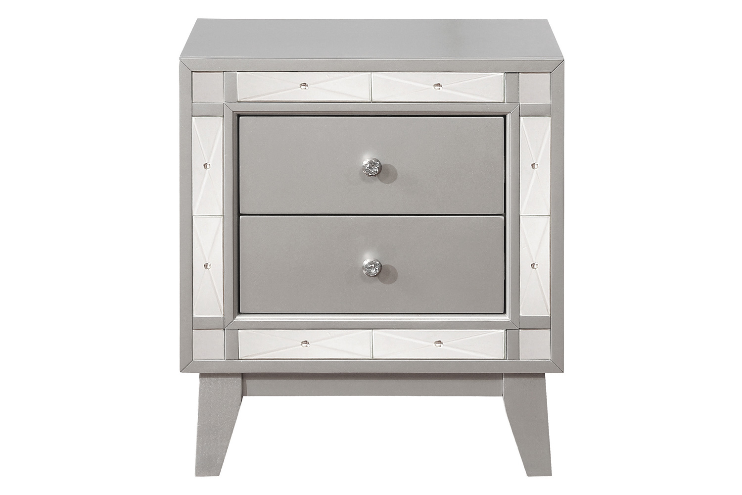 Coaster - Leighton 2-Drawer Nightstand in Metallic Mercury