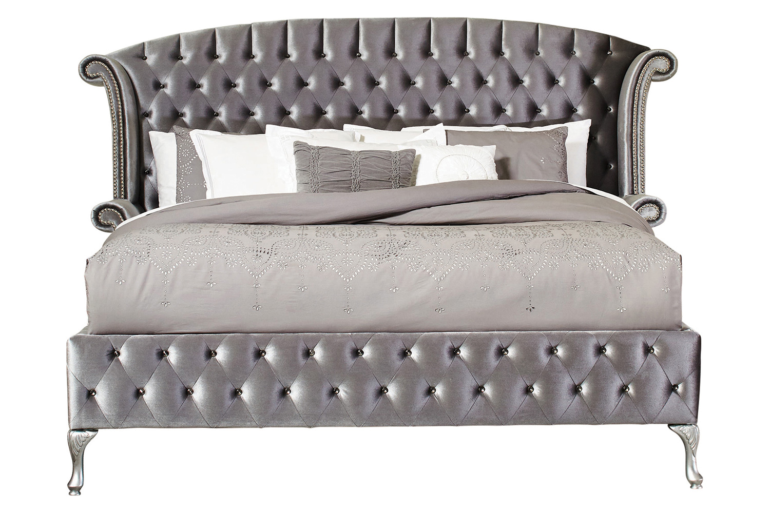 Coaster Deanna Queen Tufted Upholstered Bed - Gray