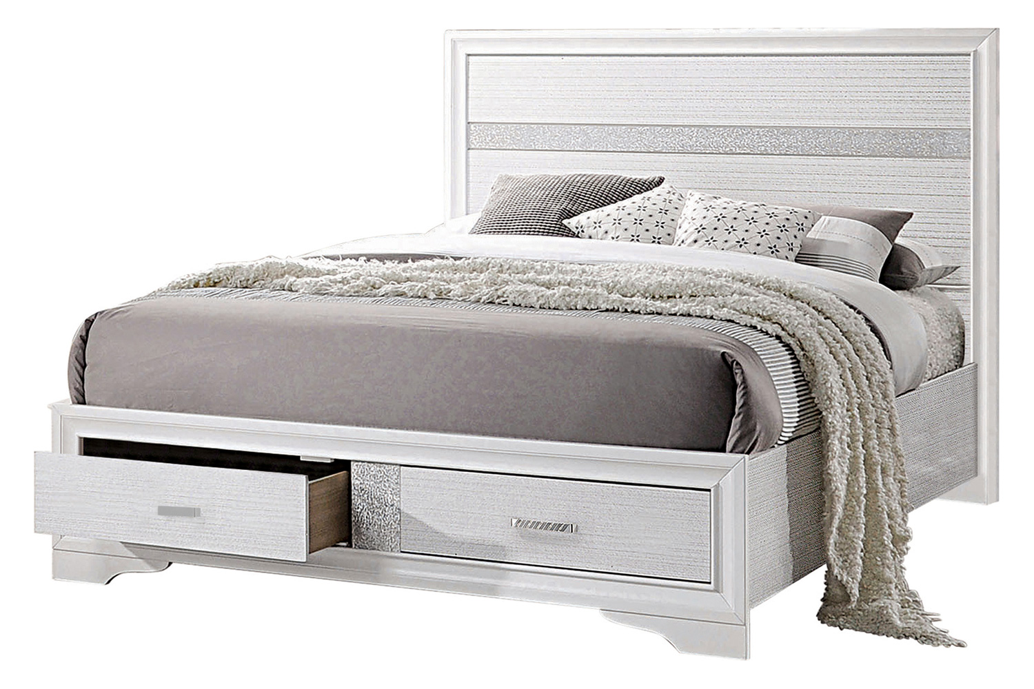 Coaster Miranda Eastern King 2-Drawer Storage Bed - White