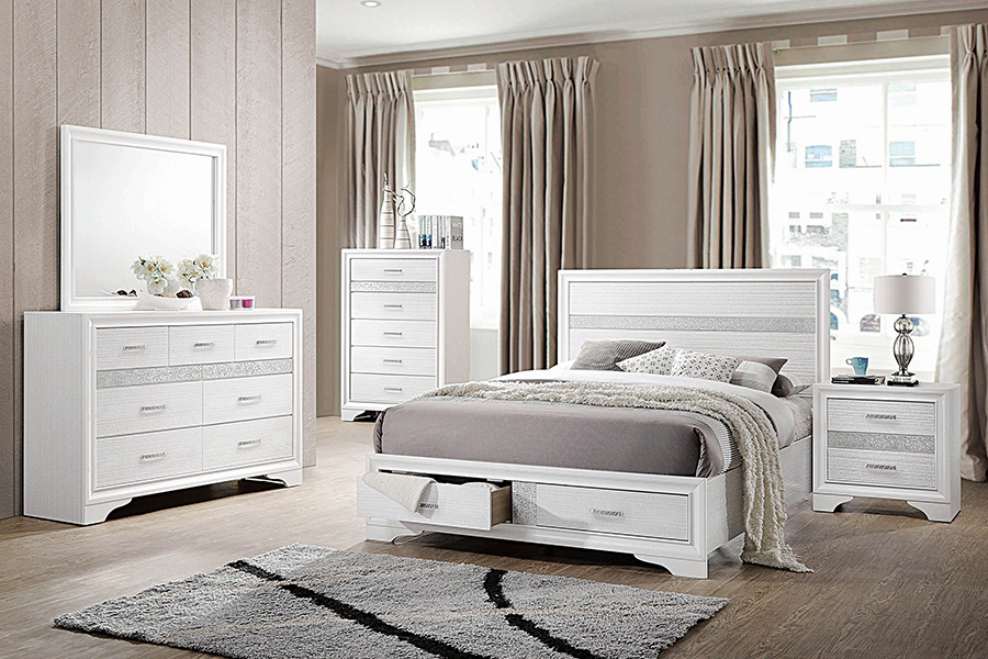 Coaster Miranda Eastern King 2-Drawer Storage Bed - White