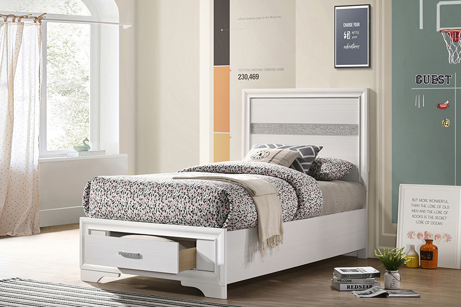 Coaster Miranda Twin Storage Bed - White