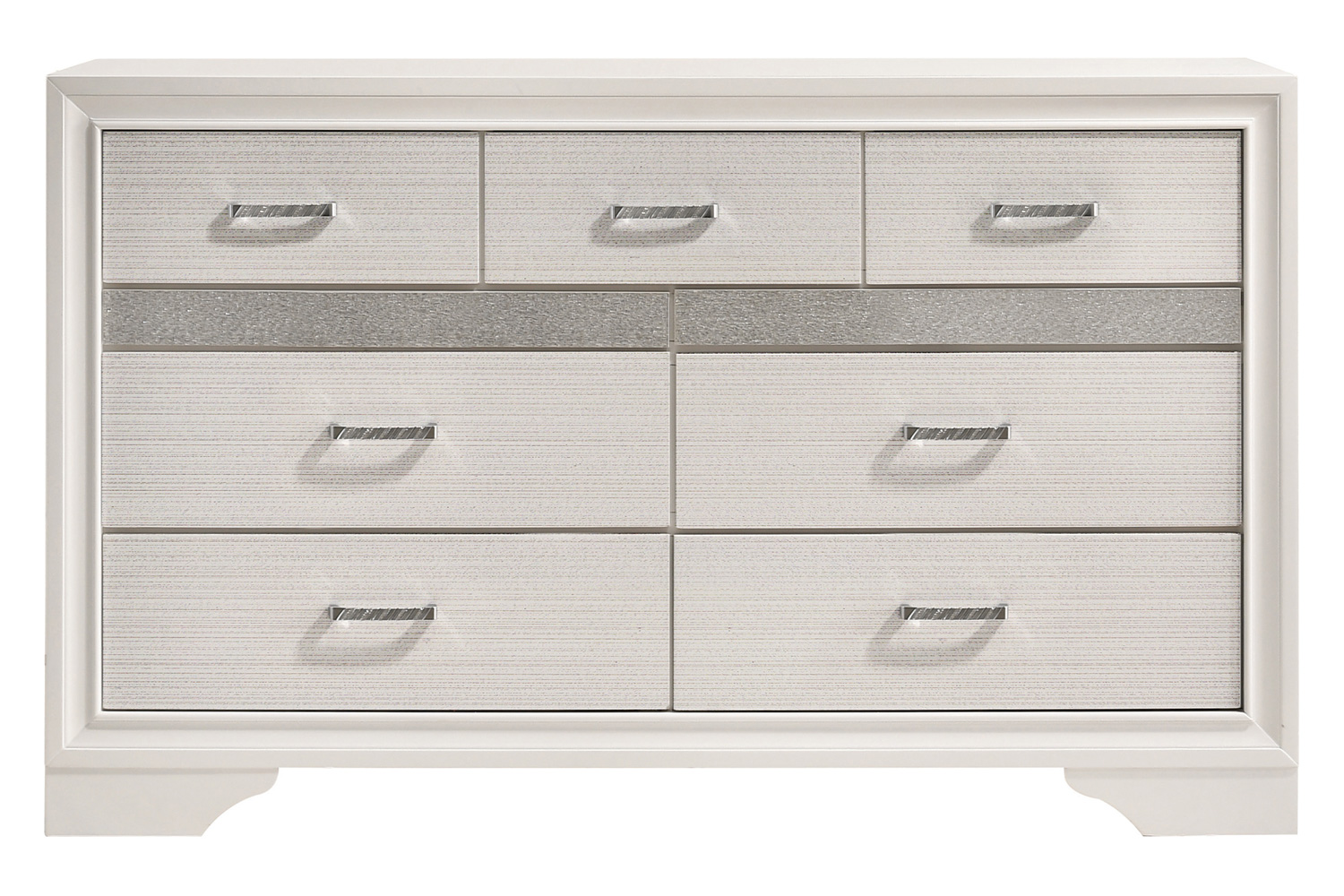 Coaster Miranda 7-Drawer Dresser - White/Rhinestone