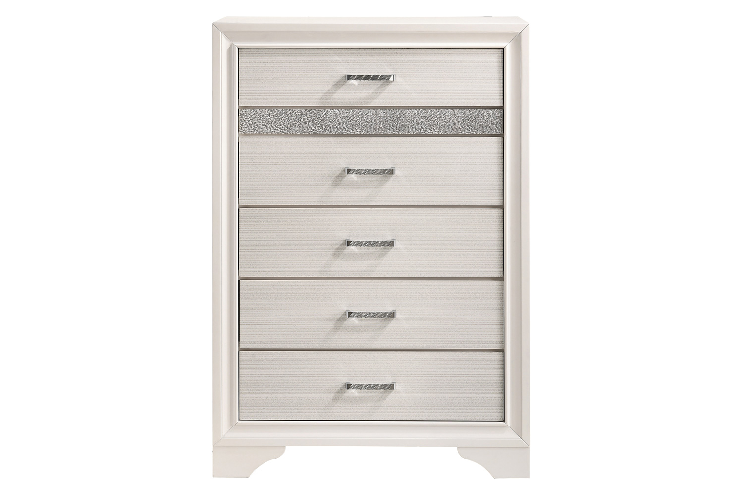 Coaster Miranda 5-Drawer Chest - White/Rhinestone