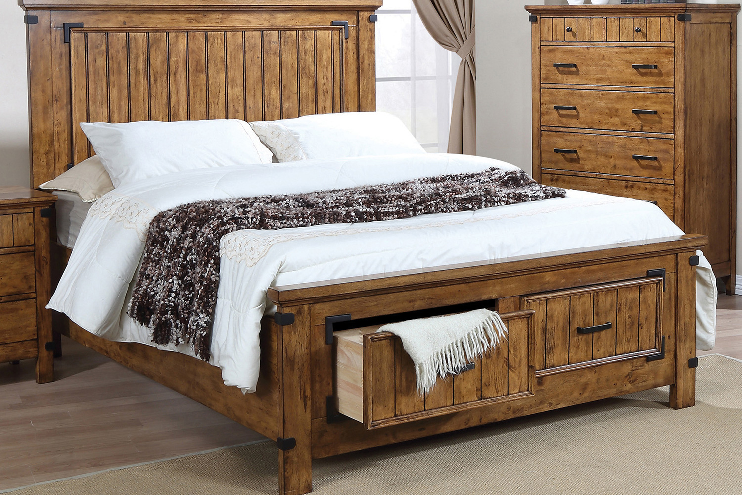 Coaster Brenner Full Storage Bed - Rustic Honey