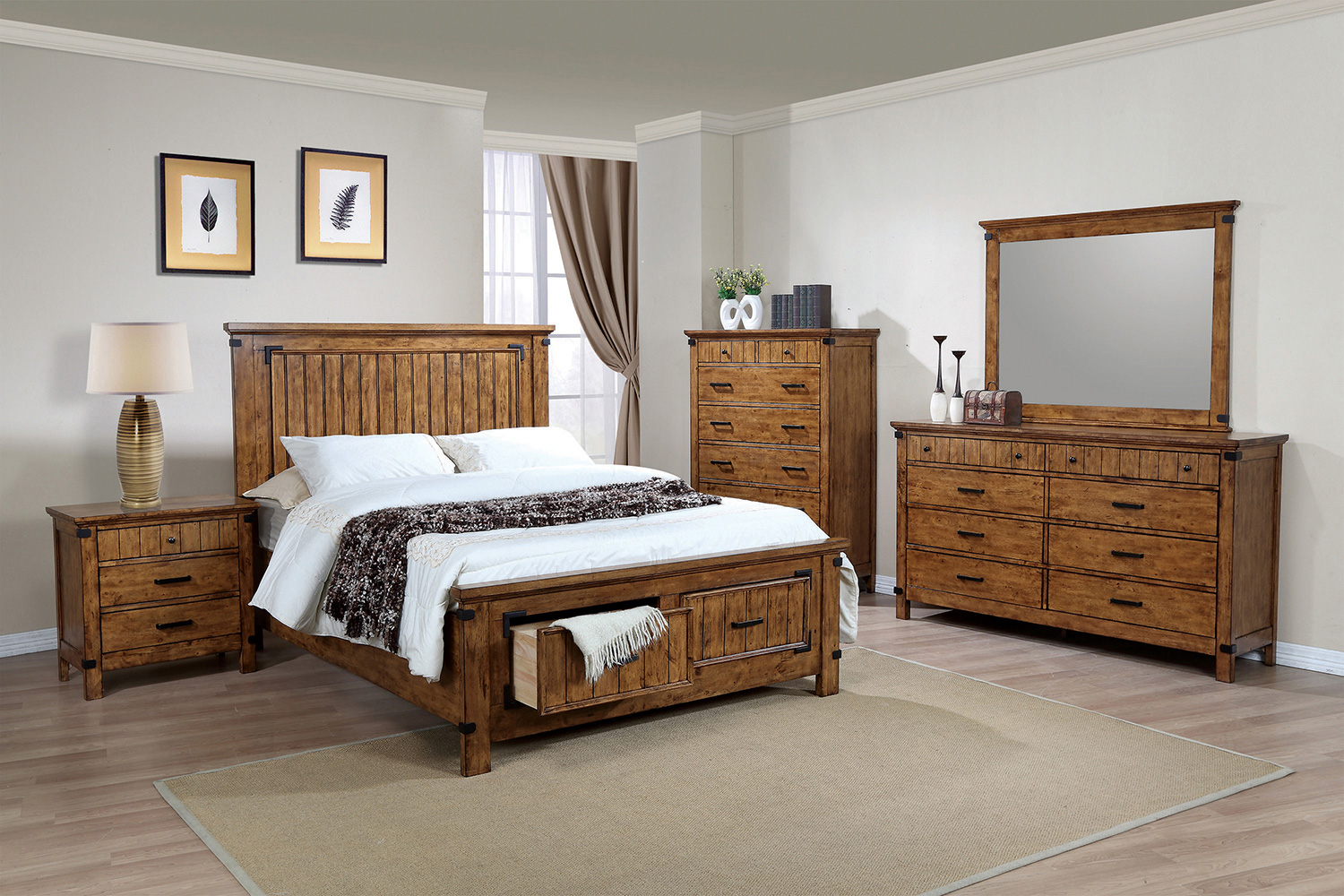 Coaster Brenner Full Storage Bed - Rustic Honey