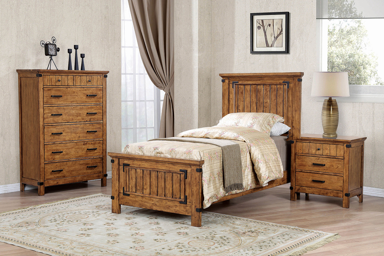 Coaster Brenner Twin Storage Bed - Rustic Honey