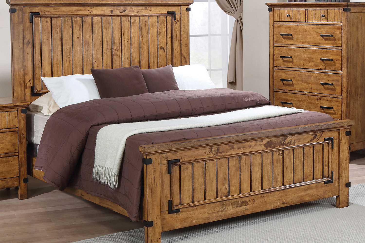 Coaster Brenner Full Panel Bed - Rustic Honey