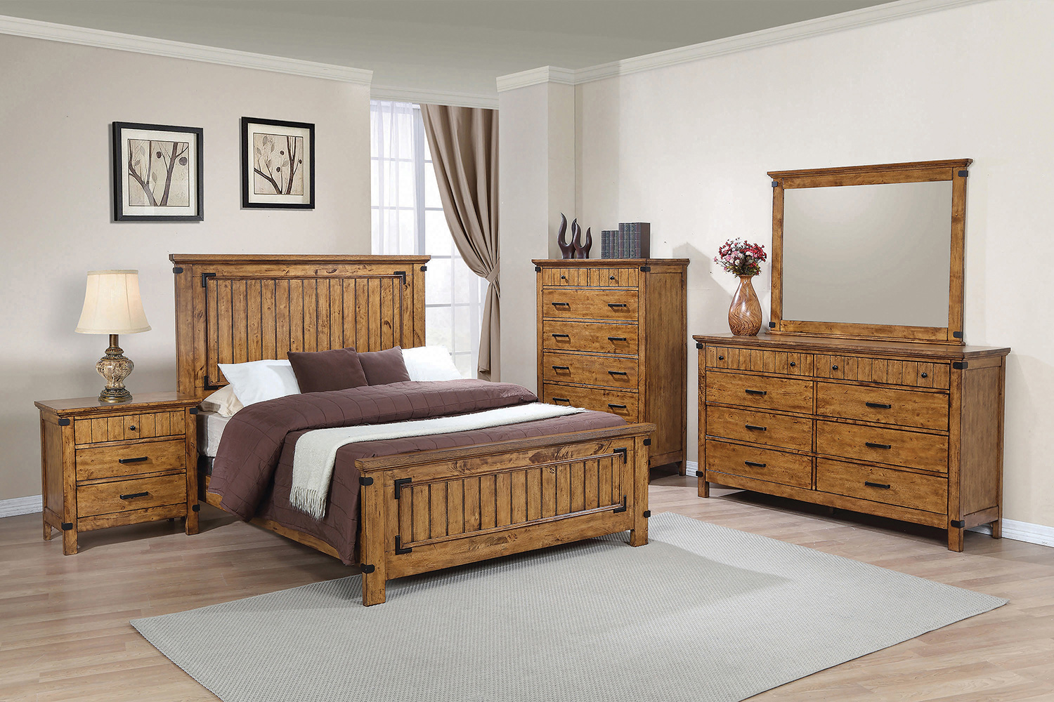 Coaster Brenner Full Panel Bed - Rustic Honey