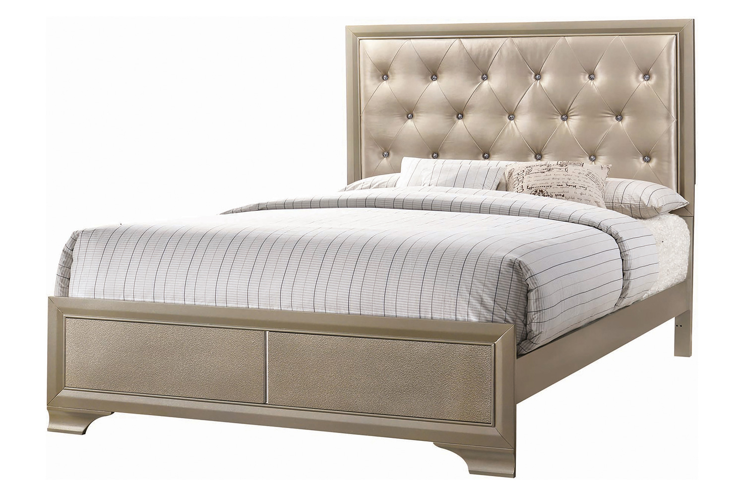 Coaster Beaumont Upholstered Eastern King Bed - Champagne