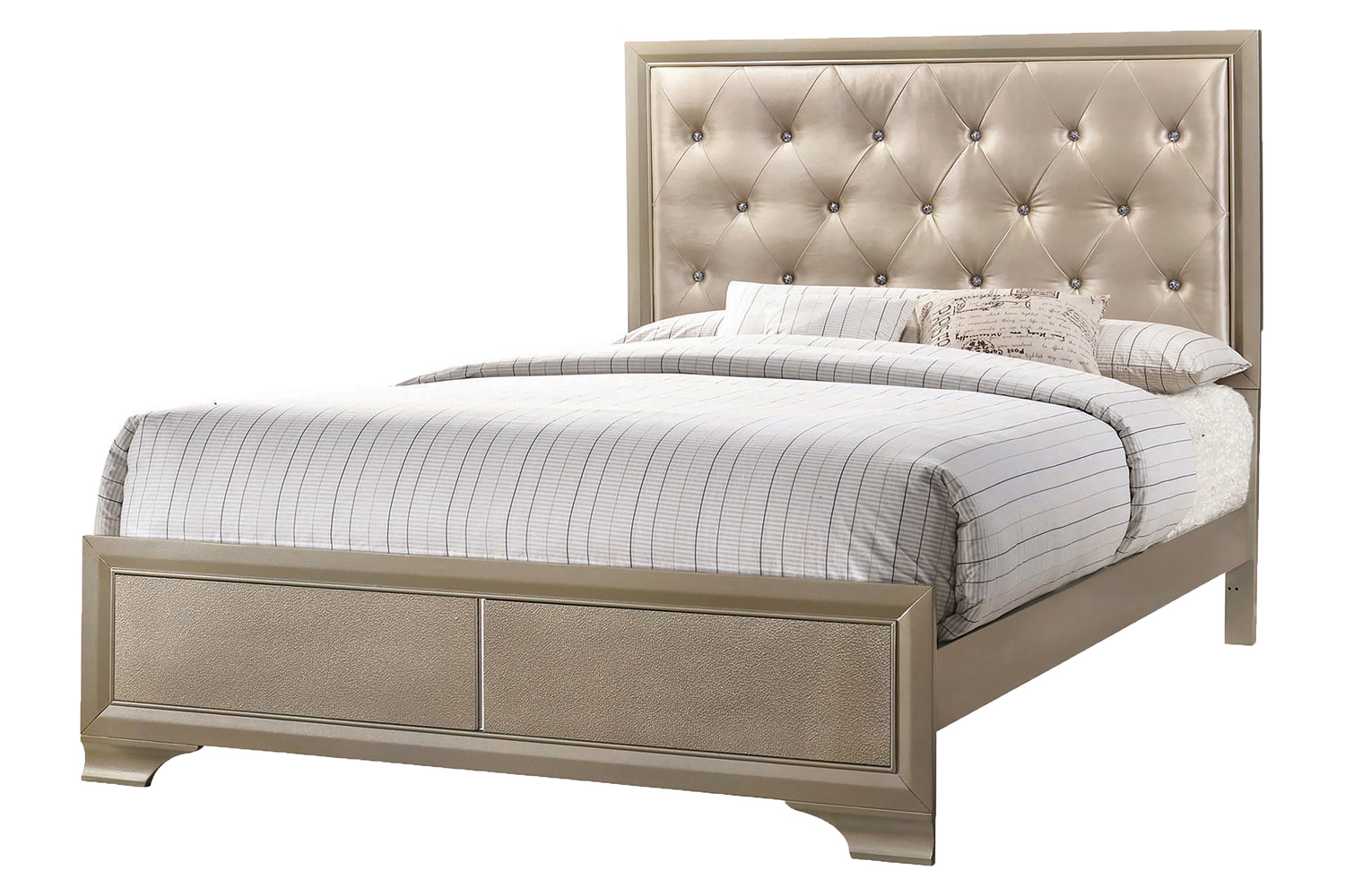 Coaster Beaumont Upholstered Queen Bed - Champagne