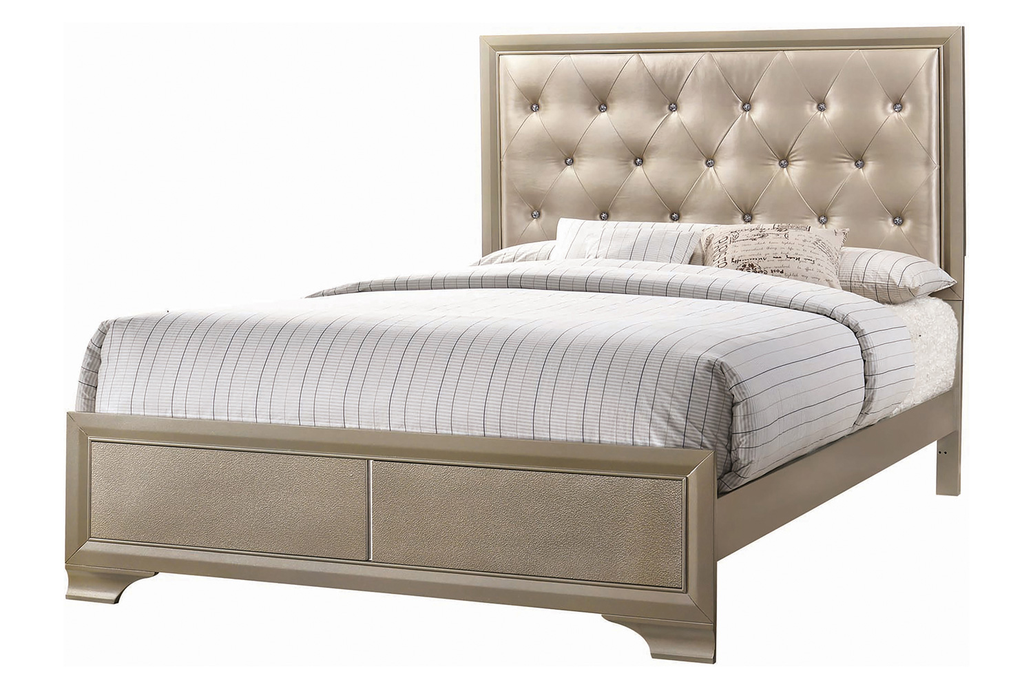 Coaster Beaumont Upholstered Queen Bed - Champagne